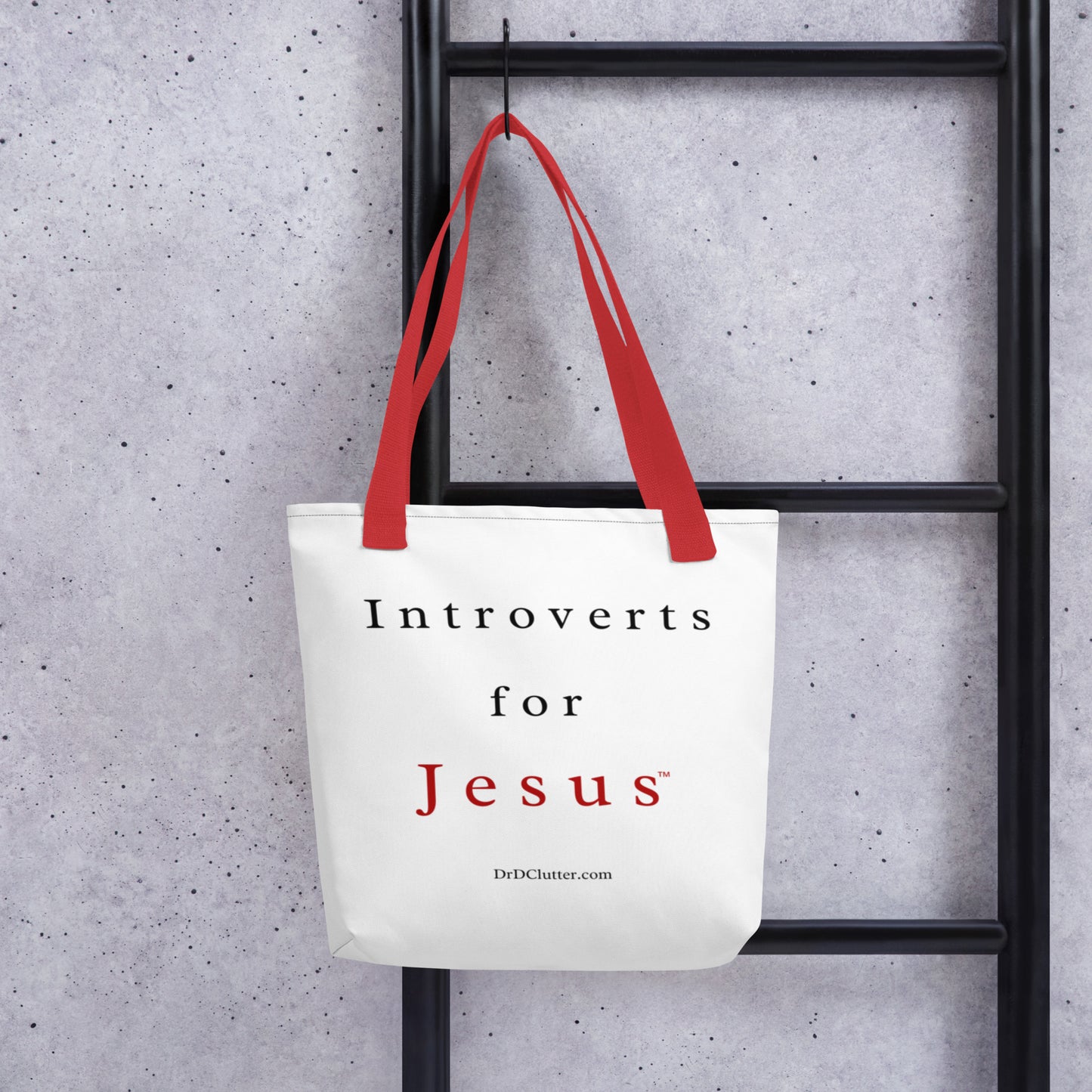 Introverts for Jesus™-Tote with Choice of Color Handle-Black, Red, Yellow