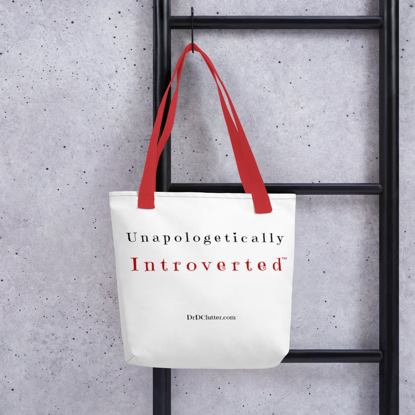 Unapologetically Introverted™-Tote with Choice of Color Handle-Black, Red, Yellow