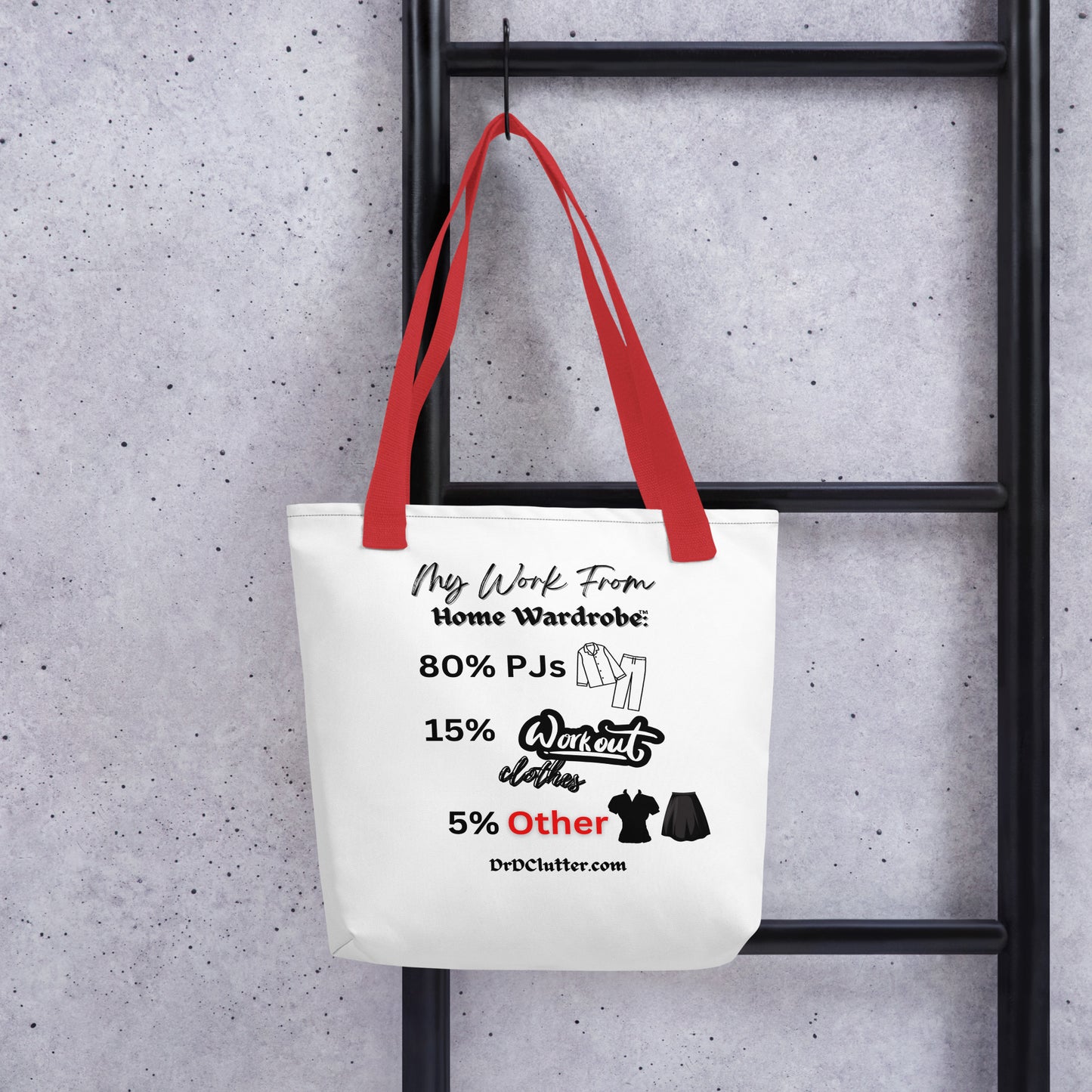 My Work From Home Wardrobe™-Tote with Choice of Color Handle-Black, Red, Yellow