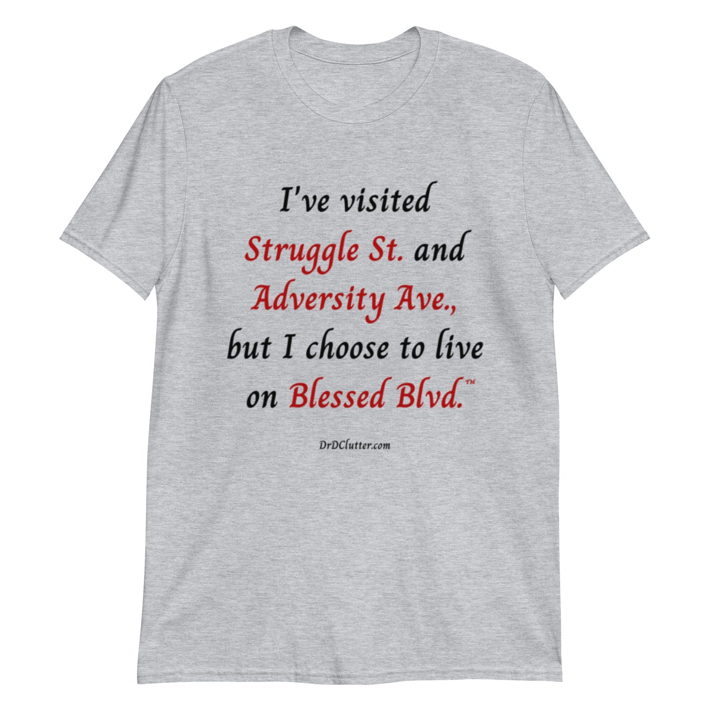 I've visited Struggle St. and Adversity Ave., but I choose to live on Blessed Blvd.™-Unisex Classic T-Shirt
