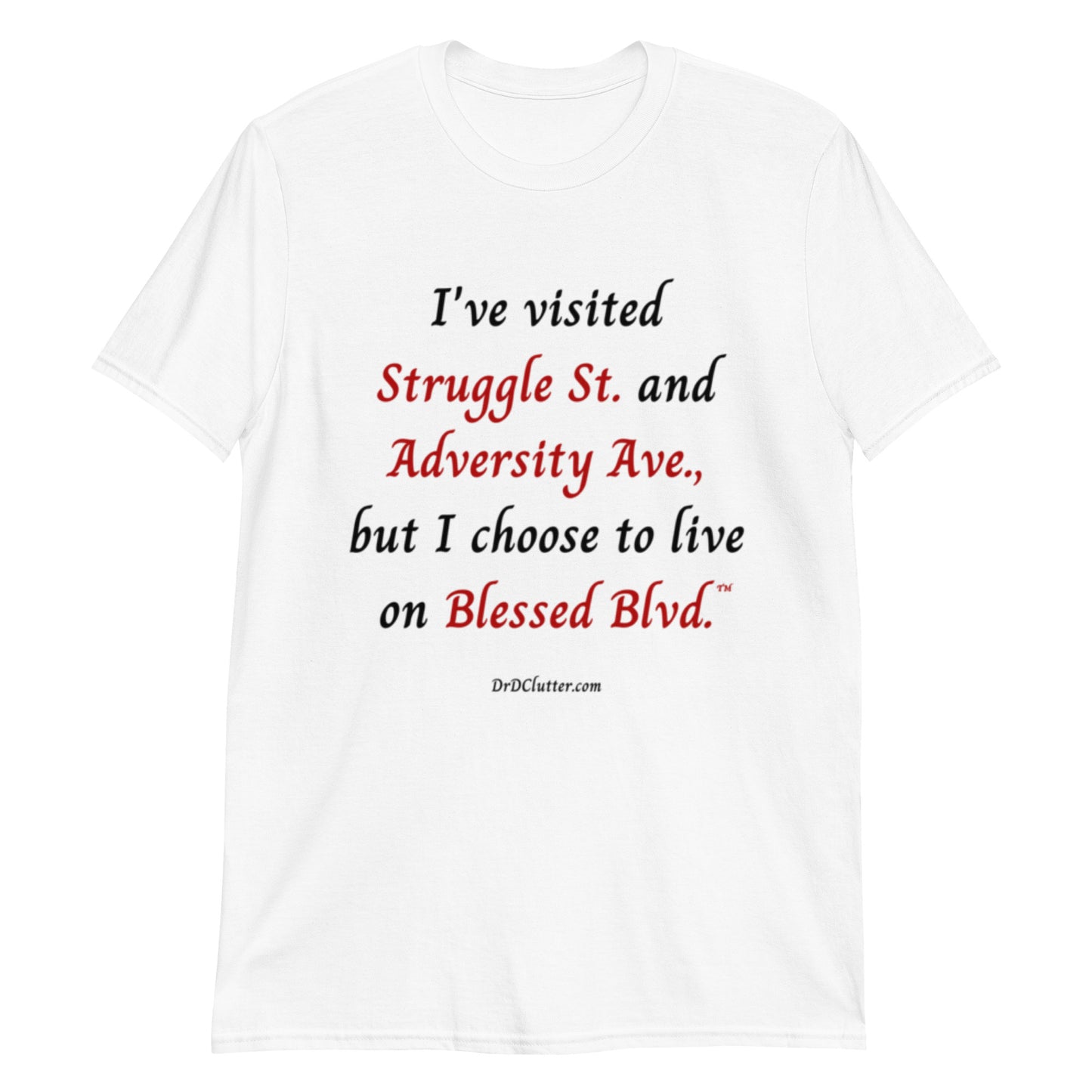 I've visited Struggle St. and Adversity Ave., but I choose to live on Blessed Blvd.™-Unisex Classic T-Shirt