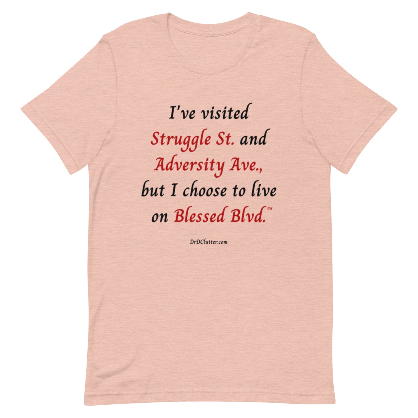 I've visited Struggle St. and Adversity Ave., but I choose to live on Blessed Blvd.™-Unisex Premium T-Shirt